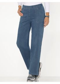 Bequeme Jeans Classic Basics, Damen, Gr. 46, Normalgr&ouml;&szlig;en, blau (blau, bleached), 81% Baumwolle, 17% Polyester, 2% Elasthan, unifarben, Jeans Bequeme Jeans
