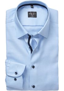 Langarmhemd MARVELIS, Herren, Gr. 37, N-Gr, bleu, Web, Obermaterial: 100% Baumwolle, unifarben, slim fit normal, 2-Knopf-Manschette, Hemden Langarmhemd, Businesshemd, New-York-Kentkragen, unifarben, schmale Passform