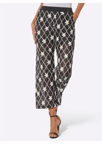 CR&Eacute;ATION L Webhose CREATION L, Damen, Gr. 46, Normalgr&ouml;&szlig;en, graphit, champagner, 100% Polyester, gebl&uuml;mt, gemustert, Hosen Webhose