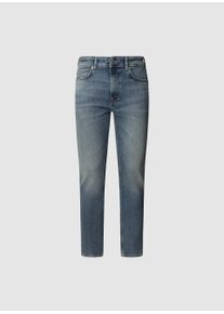Tapered-fit-Jeans Pepe Jeans "STANLEY", Damen, Gr. 32, L&auml;nge 34, dirty washed, Denim/Jeans, Obermaterial: 98% Baumwolle, 2% Elasthan, gerade, unten schmal, Jeans Tapered-fit-Jeans, Ziern&auml;hte an den Ges&auml;&szlig;taschen