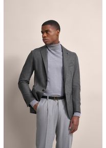 Sakko Bugatti, Herren, Gr. 46, grau (dunkelgrau), 40% Wolle, 30% Polyamid, 30% Lyocell, unifarben, slim fit, Manschette, Sakkos Sakko, in moderner Optik