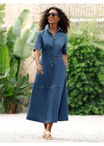 Jeanskleid Heine "Kleid", Damen, Gr. 34, Normalgr&ouml;&szlig;en, blau, stone, washed, Denim/Jeans, 81% Baumwolle, 17% Polyester, 2% Elasthan, unifarben, lang, Kleider Jeanskleid