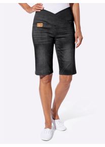 Jeansbermudas Casual Looks, Damen, Gr. 50, Normalgr&ouml;&szlig;en, schwarz denim, 81% Baumwolle, 17% Polyester, 2% Elasthan, unifarben, kurz, Jeans Jeansbermudas