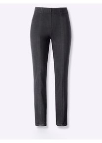 Schlupfjeans COSMA, Damen, Gr. 46, Normalgr&ouml;&szlig;en, schwarz (schwarz denim), 60% Baumwolle, 30% Polyester, 10% Elasthan, unifarben, lang, Jeans Schlupfjeans