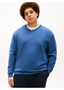 Tommy Hilfiger Big & Tall V-Ausschnitt-Pullover "BT-ESSENTIAL COTTON", Herren, Gr. 3XL, aegean sea, Strick, Obermaterial: 100% Baumwolle, TOMMY HILFIGER BIG & TALL, normal normal, V-Ausschnitt, Rippb&uuml;ndchen, Pullover V-Ausschnitt-Pullover, Gro&szlig;e Gr&ouml;&szlig;en, normale Passform