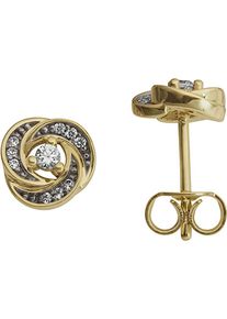 Paar Ohrstecker Firetti "Schmuck Geschenk Gold 333 Ohrschmuck Ohrringe Knoten", gold (gelbgoldfarben, wei&szlig;goldfarben), Ohrringe, Damen, 7,5mm, 0,11 P2 = erkennbare Einschl&uuml;sse, Diamanten Gelbgold 333, Diamanten, Gelbgold 333, Paar Ohrstecker, mit Diamant