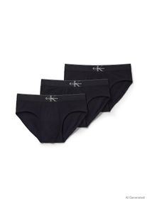 Slip "HIP BRIEF 3PK", Herren, Gr. M (50), schwarz, schwarz, schwarz, Jersey, Obermaterial: 95% Baumwolle, 5% Elasthan, Calvin Klein Underwear, unifarben, k&ouml;rpernah, Unterhosen Slip, K&ouml;rpernahe Passform, Topseller