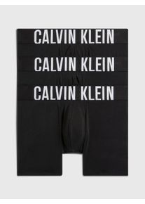 Boxer "BOXER BRIEF 3PK", Herren, Gr. M (50), 3 Stk., schwarz (schwarz, schwarz, schwarz), Jersey, Obermaterial: 95% Baumwolle, 5% Elasthan, Calvin Klein Underwear, unifarben, k&ouml;rpernah, Unterhosen Boxer, mit Logo-Stretchbund
