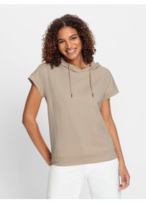 Kapuzenshirt Casual Looks "Kapuzen-Shirt", Damen, Gr. 48, beige, 50% Baumwolle, 50% Polyester, unifarben, Shirts Kapuzenshirt