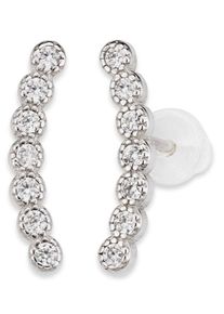 Paar Ohrstecker Bruno Banani "Schmuck Geschenk Silber 925 Ohrschmuck Ohrringe Ear Climber", silber (silberfarben, kristallwei&szlig;, kristallwei&szlig;), Ohrringe, Damen, Silber 925 (Sterlingsilber), Paar Ohrstecker, mit Zirkonia (synth.)