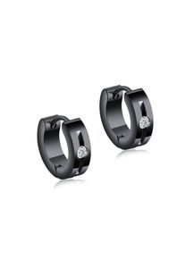 Paar Creolen Firetti "Schmuck Geschenk Glamour, klassisch", schwarz-wei&szlig; (schwarz, wei&szlig;, kristallwei&szlig;), Ohrringe, Damen, 13,5mm, Edelstahl, Paar Creolen, mit Zirkonia (synth.)