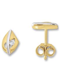Paar Ohrstecker ONE ELEMENT "Zirkonia Ohrringe Ohrstecker aus 333 Gelbgold", gold, Ohrringe, Damen, Gelbgold 333, Paar Ohrstecker