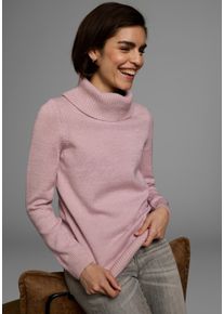 Rollkragenpullover Kangaroos, Damen, Gr. 40/42, rosa, Strick, Obermaterial: 60% Baumwolle, 40% Polyacryl, unifarben, figurbetont h&uuml;ftbedeckend, Rippb&uuml;ndchen, Pullover Rollkragenpullover, mit Schalkragen, Langarm, Warm & Kuschelig