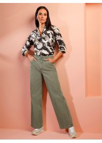 Langarmbluse Heine, Damen, Gr. 44, schwarz, champagner, bedruckt, 100% Viskose, bedruckt, gemustert, mehrfarbig, Blusen Langarmbluse