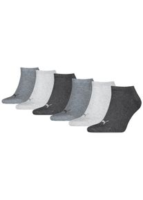 Sneakersocken Puma "PU Sneaker Socks 6-pack", Damen, Gr. 39-42, grau, Baumwollmischung, bedruckt, unifarben, elastisch, Socken Sneakersocken, mit modischen Puma-Branding