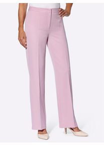 B&uuml;gelfaltenhose Lady, Damen, Gr. 46, Normalgr&ouml;&szlig;en, rosa (ros&eacute;), 64% Polyester, 34% Viskose, 2% Elasthan, unifarben, lang, Hosen B&uuml;gelfaltenhose