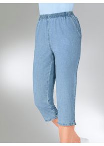 Caprijeans Classic Basics, Damen, Gr. 46, Normalgr&ouml;&szlig;en, blau (blau, bleached), 100% Baumwolle, unifarben, knielang, Jeans Caprijeans