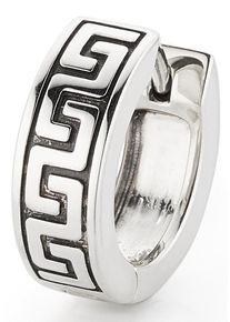 Single-Creole Bruno Banani "Schmuck Geschenk Silber 925 Ohrschmuck Ohrring Single", silber (silberfarben, schwarz), Ohrringe, Damen, 13,5mm, Silber 925 (Sterlingsilber), Single-Creole