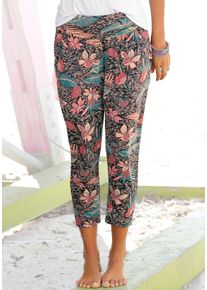 Strandhose Chiemsee, Damen, Gr. 38, N-Gr, orange (koralle, bedruckt), Jersey, Obermaterial: 95% Viskose, 5% Elasthan, bedruckt, figurumspielend 7/8-L&auml;nge, Hosen Strandhose, im Alloverprint mit Taschen, Stoffhose, 7/8-Hose, Topseller