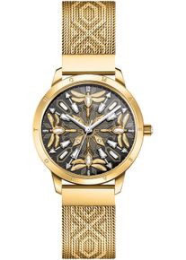 Quarzuhr Thomas Sabo "SPIRIT MAGIC GARDEN", gold (goldfarben), Armbanduhren, Damen, Quarzuhr, Armbanduhr, Damenuhr, analog, Zirkonia (synth.), Libellen, Edelstahl