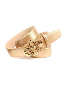 Lederg&uuml;rtel Anthoni Crown, Damen, Gr. 85, gold, Rindsleder, G&uuml;rtel Lederg&uuml;rtel