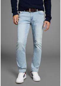 Straight-Jeans Bruno Banani "Hutch", Herren, Gr. 33, L&auml;nge 36, blau (light blau), Denim/Jeans, Obermaterial: 98% Baumwolle, 2% Elasthan, normal lang, Jeans Straight-Jeans, gerade geschnittenes Bein, niedrige Leibh&ouml;he, regul&auml;re Passform