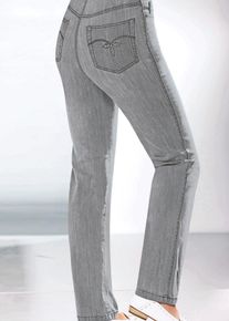 5-Pocket-Jeans Casual Looks, Damen, Gr. 185, Extrakurzgr&ouml;&szlig;en, grau (grau, denim), 78% Baumwolle, 20% Polyester, 2% Elasthan, unifarben, lang, Jeans 5-Pocket-Jeans