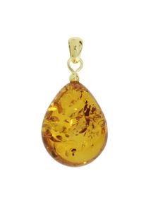 Kettenanh&auml;nger OSTSEE-SCHMUCK "- Tropfen ca. 22 mm lang - Gold 333/000 - Bernstein -" Gr. 32, gold (gold 333, goldfarben, gelb), Schmuckanh&auml;nger, Damen, Bernstein, Kettenanh&auml;nger
