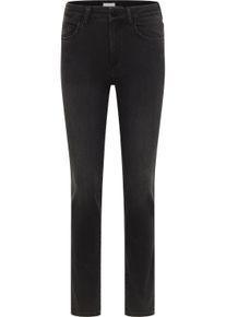 Slim-fit-Jeans Mustang "Damen Style Shelby Slim", Damen, Gr. 32, L&auml;nge 30, 801 schwarz, Denim/Jeans, 79% Baumwolle, 9% Elastomultiester, 9% Lyocell, 3% Elasthan, slim fit, Jeans Slim-fit-Jeans