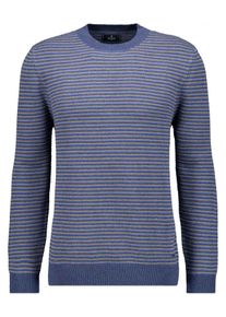 Rundhalspullover Ragman, Herren, Gr. 52, blau, melange, 782, Strick, 100% Baumwolle, Rundhals, Pullover Rundhalspullover