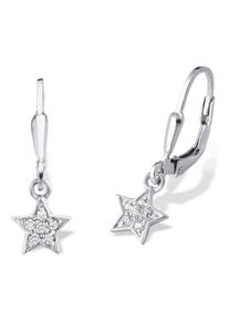 Paar Ohrh&auml;nger Amor "2021265", silber (silberfarben, kristallwei&szlig;), Ohrringe, M&auml;dchen, Silber 925 (Sterlingsilber), Paar Ohrh&auml;nger, mit Zirkonia (synth.)