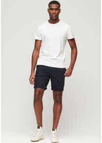 Shorts Superdry "VINTAGE OFFICER CHINO SHORT", Herren, Gr. 30, N-Gr, blau (eclipse navy), Web, Obermaterial: 98% Baumwolle, 2% Elasthan, unifarben, regular fit kniefrei, Hosen Shorts
