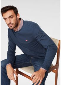 Levi's Langarmshirt LEVI'S, Damen, Gr. S, blau (navy), Jersey, Obermaterial: 100% Baumwolle, bestickt, unifarben, normal h&uuml;ftbedeckend, Rundhals, Shirts Langarmshirt, mit Logo-Applikation