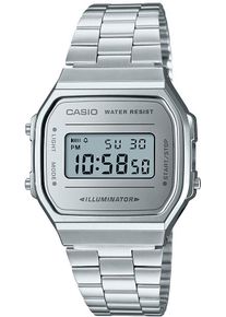 Chronograph CASIO VINTAGE, silber (grau, silberfarben), Armbanduhren, Damen, Chronograph, Quarzuhr, Armbanduhr,Damenuhr, Herrenuhr, Digitaluhr, Edelstahlarmband