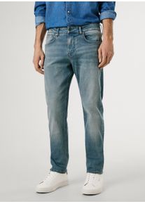 Straight-Jeans Pepe Jeans "CASH", Damen, Gr. 32, L&auml;nge 34, blau (light blau used), Denim/Jeans, Obermaterial: 93% Baumwolle, 5% Polyester, 2% Elasthan, straight fit lang, Jeans Straight-Jeans, im 5-Pocket-Stil