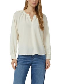 Langarmbluse s.Oliver, Damen, Gr. 40, wei&szlig;, Web, Obermaterial: 78% Polyester, 21% Viskose, 1% Elasthan, unifarben, relaxed fit normal, Rundhals, Manschette, Blusen Langarmbluse, mit Manschetten