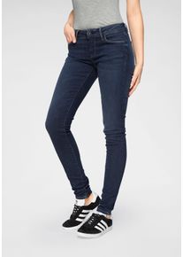 Skinny-fit-Jeans Pepe Jeans "SOHO", Damen, Gr. 28, L&auml;nge 30, blau (h45 schwarz used worn), Denim/Jeans, Obermaterial: 84% Baumwolle, 14% Polyester, 2% Elasthan, skinny fit lang, Jeans Skinny-fit-Jeans, im 5-Pocket-Stil mit 1-Knopf Bund und Stretch-Anteil, Topseller