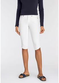 Caprijeans Arizona, Damen, Gr. 46, N-Gr, wei&szlig;, Denim/Jeans, Obermaterial: 98% Baumwolle, 2% Elasthan, Basic, schmal kniebedeckend, Jeans Caprijeans, schmale Passform, mit Destroyed-Effekten, niedrige Leibh&ouml;he