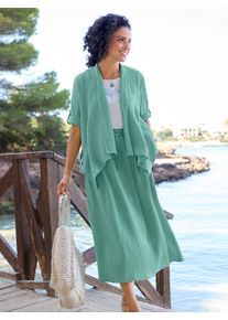 Schlupfrock Inspirationen, Damen, Gr. 50, salbei, 100% Baumwolle, unifarben, wadenlang, R&ouml;cke Schlupfrock