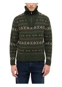 Cardigan Mustang "Herren Style Eastvale", Herren, Gr. S, dunkelgr&uuml;n, Strick, 60% Acryl, 29% Polyester, 11% Wolle, regular fit, hoch geschlossener Ausschnitt, Strickjacken Cardigan