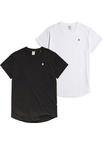 G-Star Raw T-Shirt G-STAR "Lash 2er Pack", Herren, Gr. XL, schwarz-wei&szlig; (wei&szlig;, schwarz), Jersey, Obermaterial: 100% Baumwolle, unifarben, relaxed fit, Rundhals, mit Umschlag, Shirts T-Shirt, aus Baumwolle