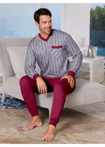 King&acute;S Club Schlafanzug KINGS CLUB, Herren, Gr. 44/46, rot (grau, bordeaux, meliert), 100% Baumwolle, Homewear-Sets Schlafanzug