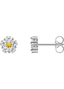 Paar Ohrstecker Thomas Sabo "Lovely Daisy Ohrstecker klein", bunt (silberfarben, wei&szlig;, gelb, wei&szlig;, gelb), Ohrringe, Damen, 6mm, Silber 925 (recycelt), Paar Ohrstecker, mit Zirkonia (synth.)