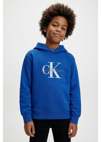 Kapuzensweatshirt Calvin Klein Jeans, Jungen, Gr. 16 (176), admiral blau, Sweatware, Obermaterial: 80% Baumwolle, 16% Polyester, 4% Elasthan, unifarben, regular fit normal, Rundhals, eingesetzt angesetztes B&uuml;ndchen, Sweatshirts Kapuzensweatshirt, Regular fit, f&uuml;r Kinder bis 16 Jahre