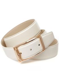 Lederg&uuml;rtel Anthoni Crown, Damen, Gr. 100, wei&szlig;, Leder, unifarben, G&uuml;rtel Lederg&uuml;rtel, im klassischen Design, schlichte elegante G&uuml;rtelschlie&szlig;e