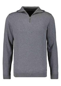 Rundhalspullover Ragman, Herren, Gr. 58, grau (mittelgrau), Strick, 95% Baumwolle 5% Kaschmir, hoch geschlossener Ausschnitt, Pullover Rundhalspullover