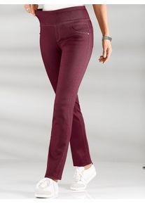 Schlupfhose Casual Looks, Damen, Gr. 46, Normalgr&ouml;&szlig;en, rot (bordeaux), 65% Baumwolle, 33% Polyester, 2% Elasthan, unifarben, lang, Hosen Schlupfhose