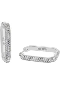 JOOP! Paar Creolen JOOP "2038938", silber (silberfarben, kristallwei&szlig;, kristallwei&szlig;), Ohrringe, Damen, Silber 925 (Sterlingsilber), Paar Creolen, mit Zirkonia (synth.)