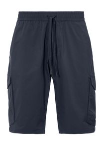 Shorts BOSS Green "S Urbanex-Cargo", Herren, Gr. 48, N-Gr, blau (dunkelblau402), Web, Obermaterial: 100% Elastomultiester, unifarben, regular fit, Hosen Shorts, mit Cargotaschen Cargohose Stretchhose Businesshose Anzughose