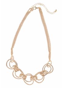 Collier Firetti "eingeh&auml;ngte Ringzierde, mehrreihig", gold (gelbgoldfarben), Halsketten, Damen, Metall, L: 50, Collier